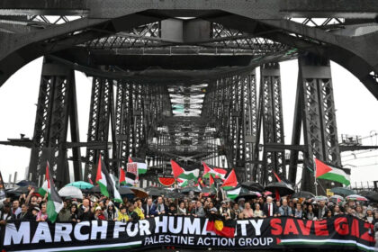 “Marcha en Australia: apoyo a Gaza por idiotas funcionales a Hamas”