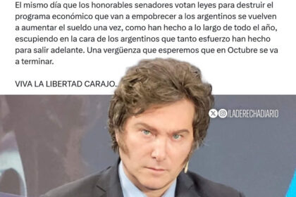 “Javier Milei arrasa con senadores por aumento a $10,2 millones”