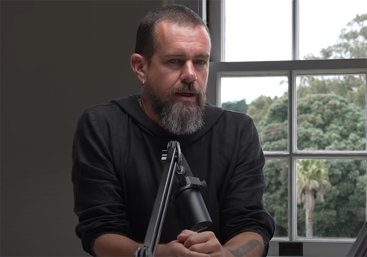 Jack Dorsey durante una entrevista transmitida en el canal Presidio Bitcoin de YouTube.